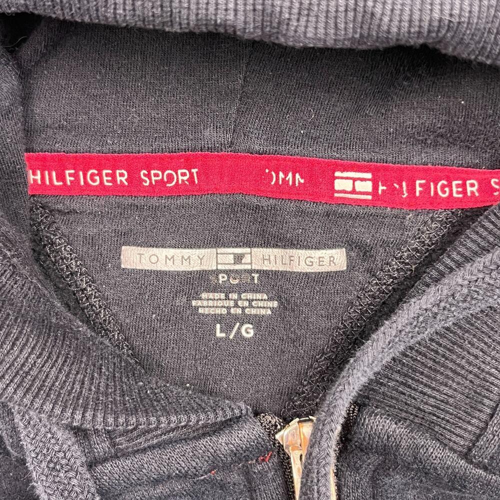 tommy hilfiger sports hoodie blue full zip sweatshirt large - Picture 4 of 10